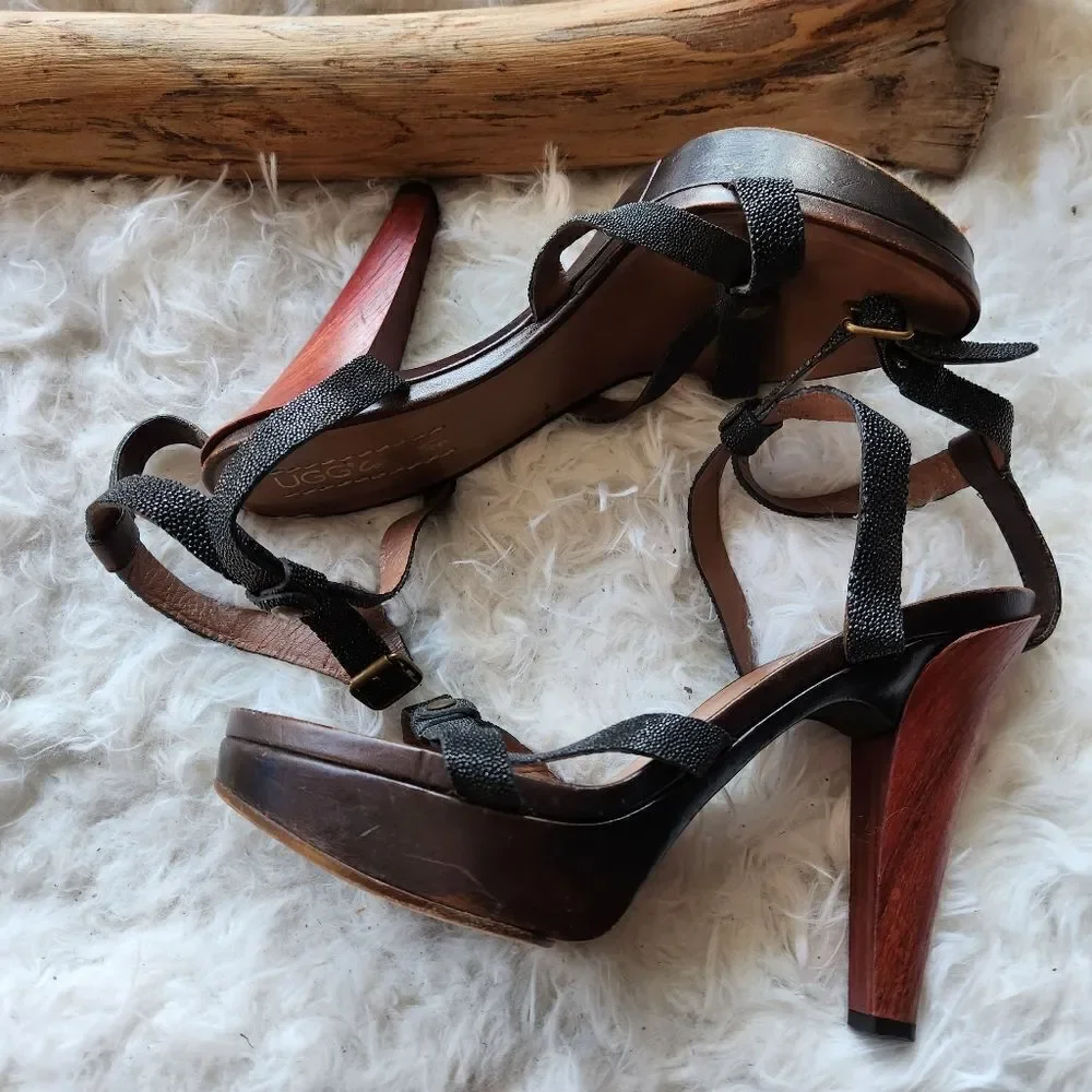 Ugg collection platform heels wood bottom